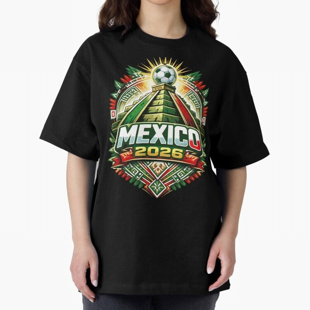 Mexico Soccer 2026 Art Oversized T-Shirt Feel the Heartbeat of Match Day Hype around FIFA World Cup 2026, Mbappe and Neymar, France and Portugal, Vintage Soccer Flavor, Modern Football Stars, National Flags and Final Night Emotion; Created for