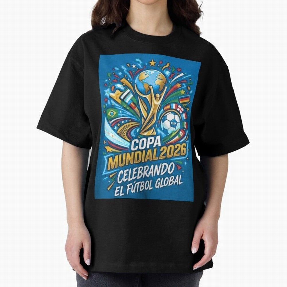 World Cup Oversized T-Shirt Share Match Day Hype around FIFA World Cup 2026 Group Stage, Haaland and Mbappe, Germany, Football Festival Excitement, Trophy Ambitions, Country Rivalries and Star Player Buzz; Perfect for Fans, Collectors, Family