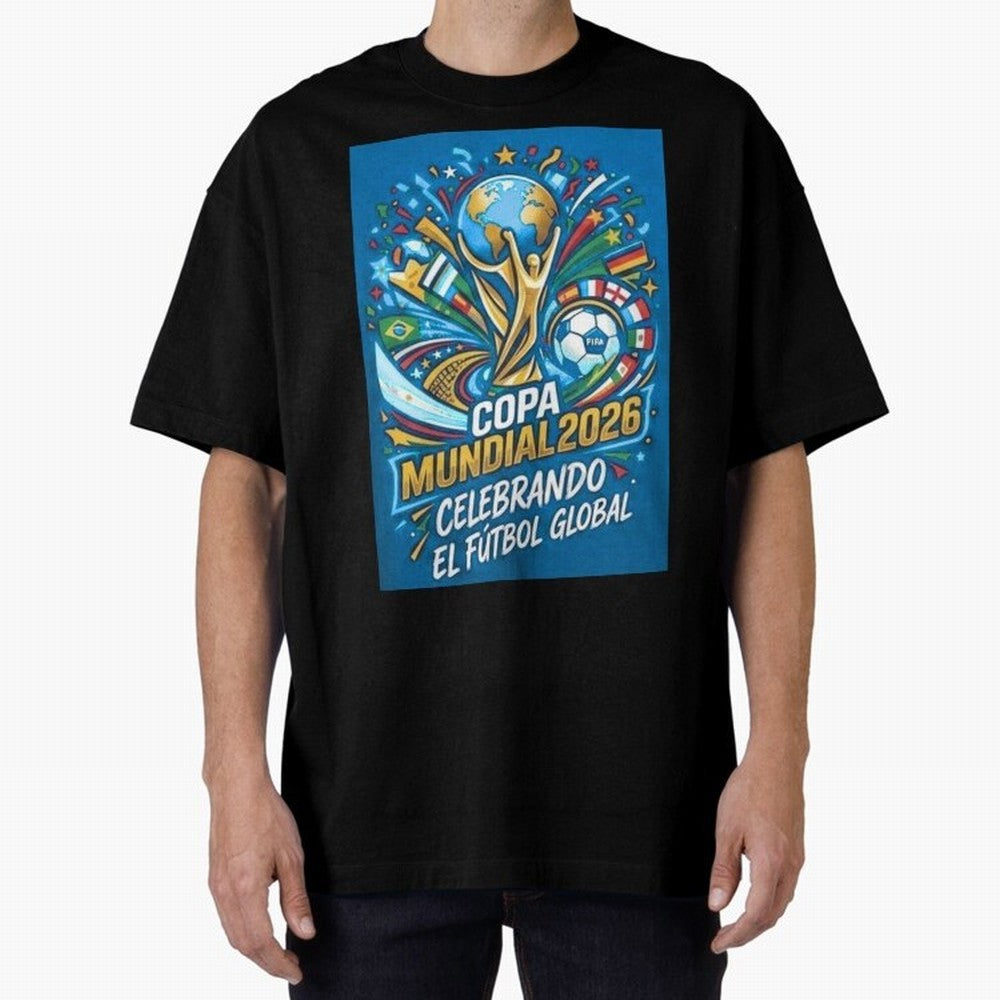 World Cup Oversized T-Shirt Share Match Day Hype around FIFA World Cup 2026 Group Stage, Haaland and Mbappe, Germany, Football Festival Excitement, Trophy Ambitions, Country Rivalries and Star Player Buzz; Perfect for Fans, Collectors, Family