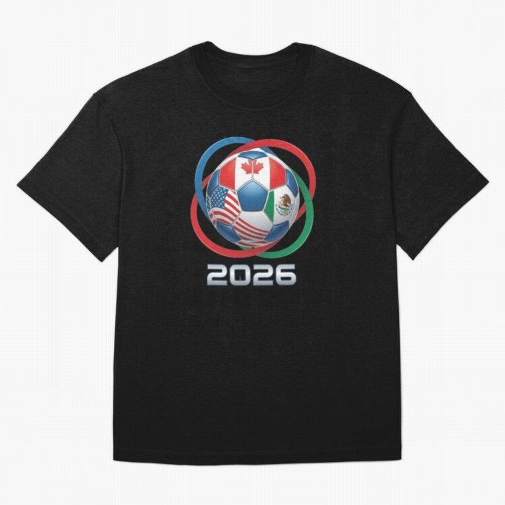 3D Realistic World Cup 2026 Soccer Ball with Rings Oversized T-Shirt Fuel Match Day Hype around FIFA World Cup 2026 Group Stage, CR7 and Messi, Argentina and Brazil, Classic Soccer Heritage, Championship Pressure, Fan Loyalty and International