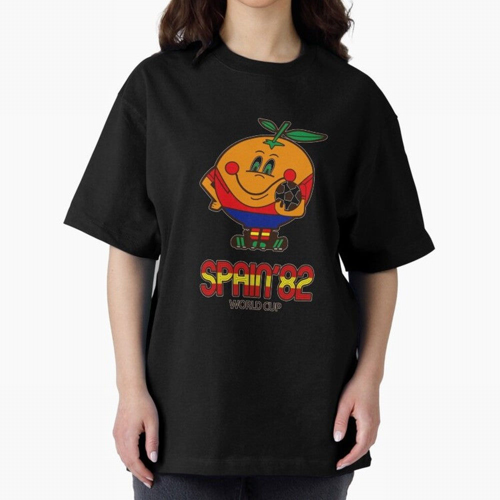 Spain 1982 World Cup- Soccer Oversized T-Shirt Celebrate Football Heritage in the FIFA World Cup 2026 Journey through Cristiano Ronaldo Highlights, Argentina, France and Brazil Pride, Worldwide Fan Energy, Dramatic Goals, Stadium Lights and