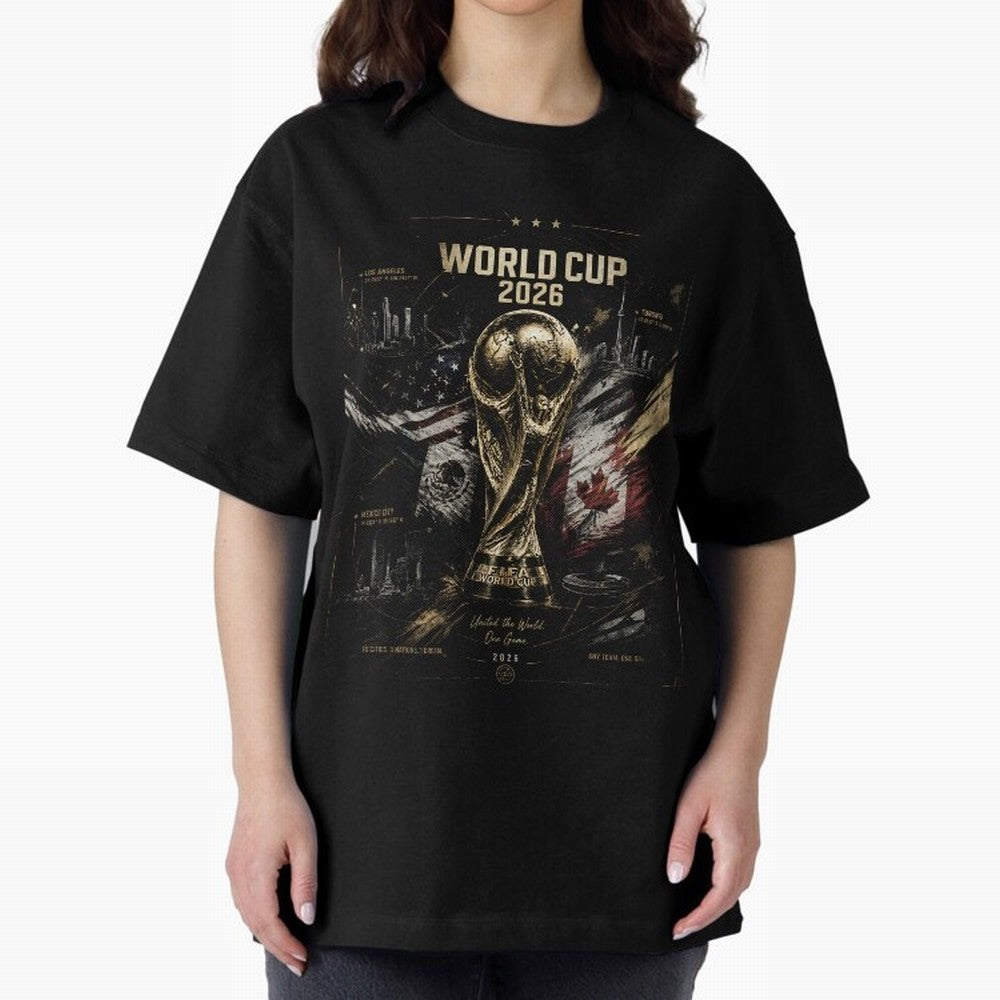 2026 FIFA World Cup Oversized T-Shirt Carry FIFA World Cup 2026 USA Canada Mexico for Fans of CR7 and Brazil, Bringing Supporter Pride, Iconic Celebrations, Legendary Names and Global Match Day Energy; Perfect for People Who Love Argentina, Brazil,