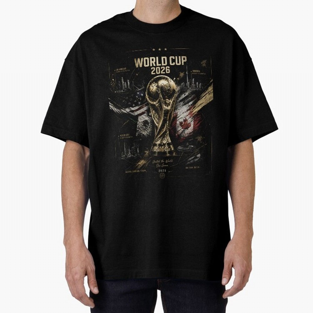 2026 FIFA World Cup Oversized T-Shirt Carry FIFA World Cup 2026 USA Canada Mexico for Fans of CR7 and Brazil, Bringing Supporter Pride, Iconic Celebrations, Legendary Names and Global Match Day Energy; Perfect for People Who Love Argentina, Brazil,