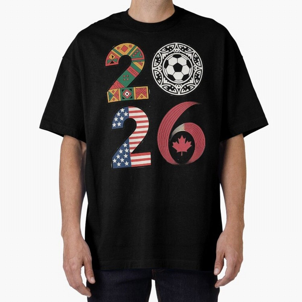 2026 Football Countries Oversized T-Shirt Bring FIFA World Cup 2026 Highlighting Cristiano Ronaldo, Haaland and CR7, Argentina Energy, Goal Celebration Energy, Supporter Heritage, Football Icons and Worldwide Tournament Joy; Perfect for Fans,