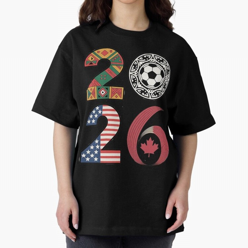 2026 Football Countries Oversized T-Shirt Bring FIFA World Cup 2026 Highlighting Cristiano Ronaldo, Haaland and CR7, Argentina Energy, Goal Celebration Energy, Supporter Heritage, Football Icons and Worldwide Tournament Joy; Perfect for Fans,
