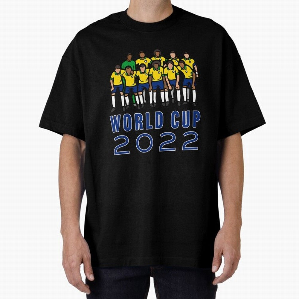 World Cup 2022 Oversized T-Shirt Keep the Match Day Mood of FIFA World Cup 2026 USA Canada Mexico Made for Mbappe, Brazil Energy, Match Day Excitement, Supporter Culture, Golden Goals and Global Football Passion; Great for Watch Parties, Sports