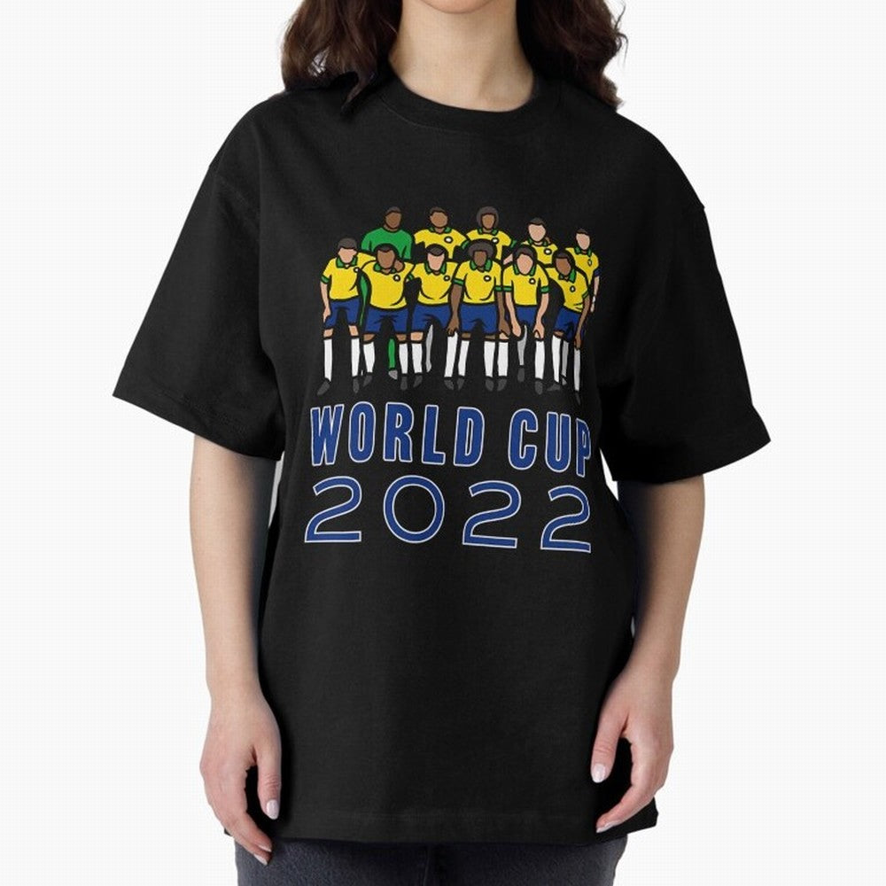 World Cup 2022 Oversized T-Shirt Keep the Match Day Mood of FIFA World Cup 2026 USA Canada Mexico Made for Mbappe, Brazil Energy, Match Day Excitement, Supporter Culture, Golden Goals and Global Football Passion; Great for Watch Parties, Sports