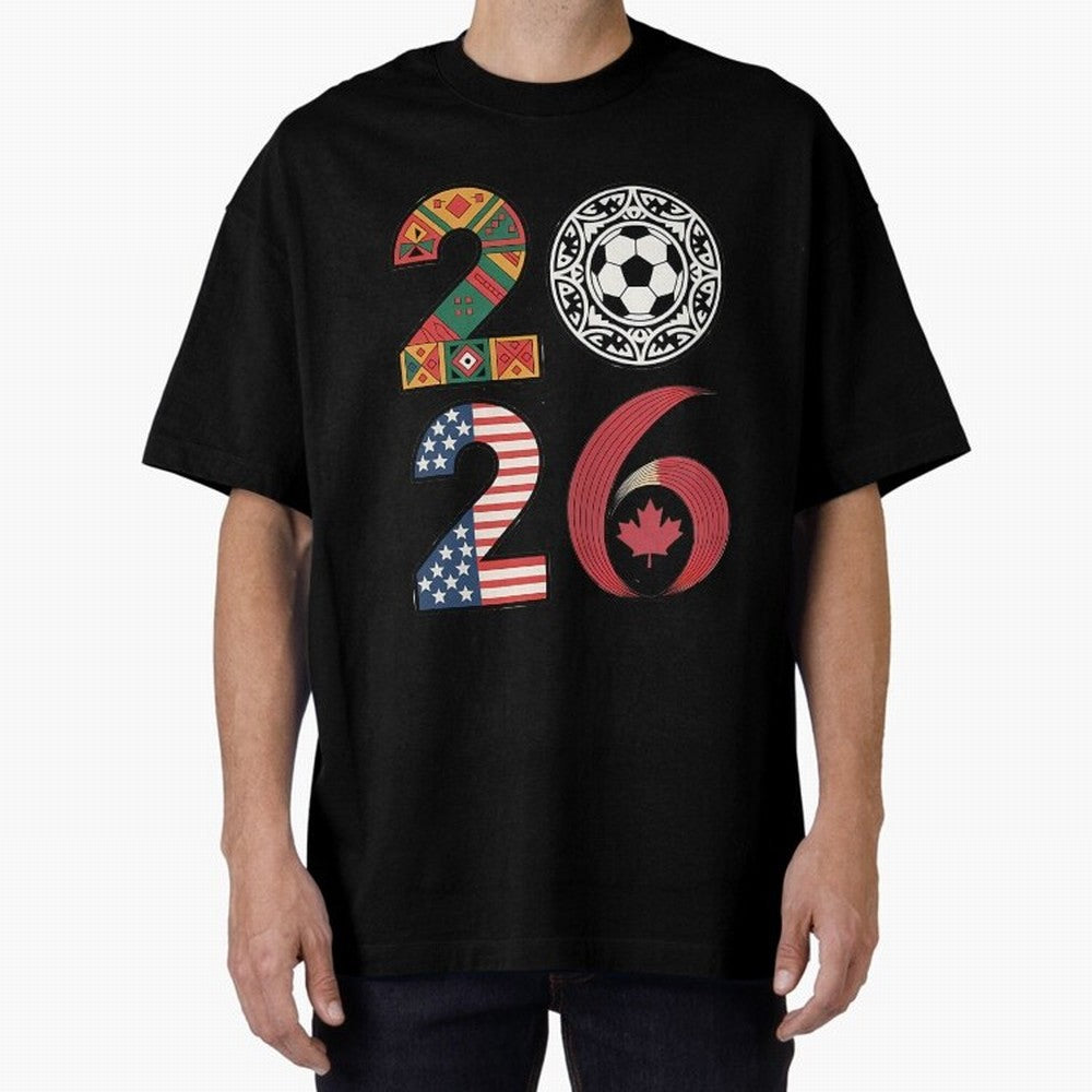 2026 Football Countries Design Usa Canada Mexico Inspired Oversized T-Shirt Turn Football Passion into FIFA World Cup 2026 Made for Neymar, Haaland and Cristiano Ronaldo, Spain Energy, Stadium Memories, Football Loyalty, International Chants and