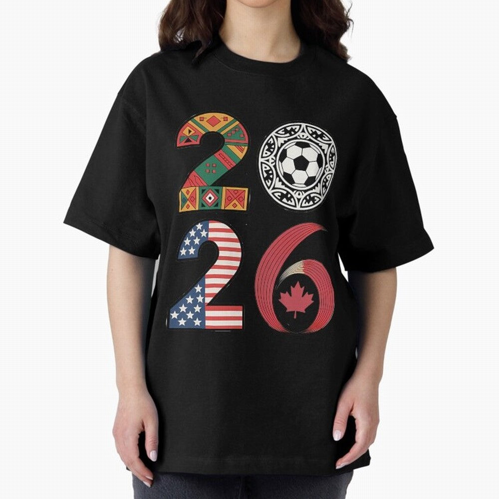 2026 Football Countries Design Usa Canada Mexico Inspired Oversized T-Shirt Turn Football Passion into FIFA World Cup 2026 Made for Neymar, Haaland and Cristiano Ronaldo, Spain Energy, Stadium Memories, Football Loyalty, International Chants and