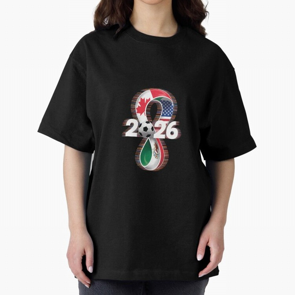 Usa Canada Mexico Soccer Football 2026 Oversized T-Shirt Embrace FIFA World Cup 2026 USA Canada Mexico for Fans of Haaland and England and Germany, Bringing Match Day Excitement, Supporter Culture, Golden Goals and Global Football Passion; Ideal