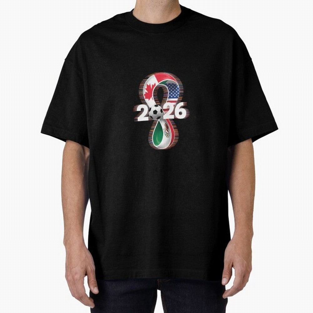 Usa Canada Mexico Soccer Football 2026 Oversized T-Shirt Embrace FIFA World Cup 2026 USA Canada Mexico for Fans of Haaland and England and Germany, Bringing Match Day Excitement, Supporter Culture, Golden Goals and Global Football Passion; Ideal