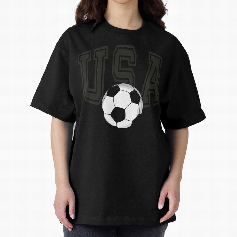 USA soccer ball American world cup 2026 fan Oversized T-Shirt Bring International Match Energy to FIFA World Cup 2026 USA Canada Mexico Inspired by CR7 and Messi, Argentina and Brazil Energy, Classic Soccer Heritage, Championship Pressure, Fan