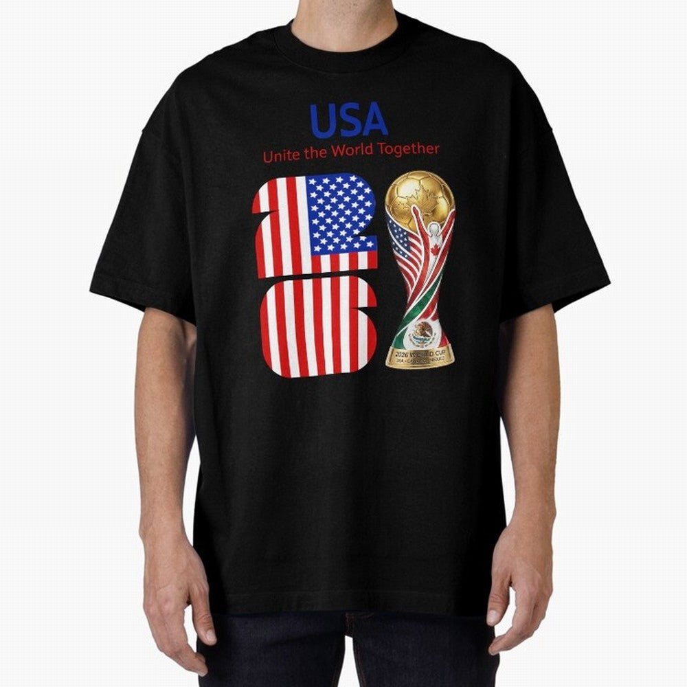 World Cup 2026, IMG 020, USA 001 Oversized T-Shirt Show Match Day Excitement for Global Football Passion for FIFA World Cup 2026, Highlighting Messi, Germany, Goal Celebration Energy, Supporter Heritage, Football Icons and Worldwide Tournament Joy;