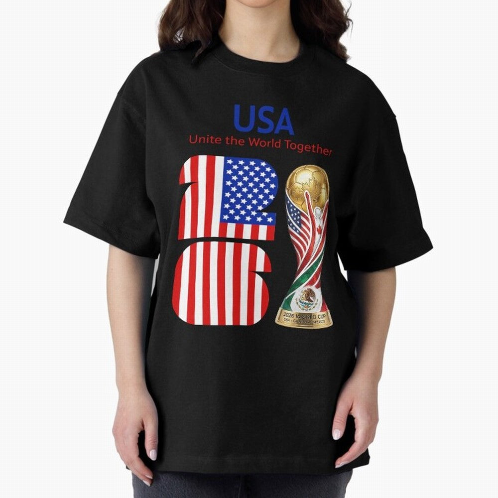 World Cup 2026, IMG 020, USA 001 Oversized T-Shirt Show Match Day Excitement for Global Football Passion for FIFA World Cup 2026, Highlighting Messi, Germany, Goal Celebration Energy, Supporter Heritage, Football Icons and Worldwide Tournament Joy;