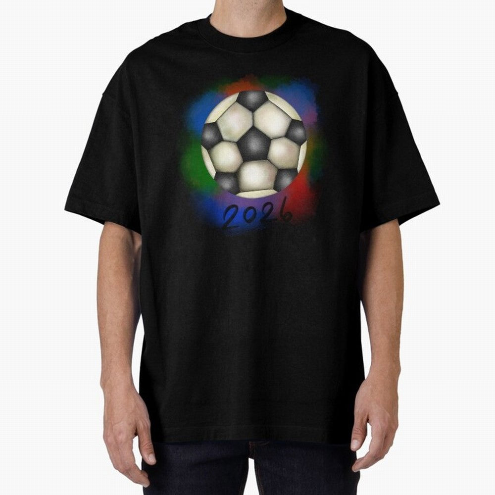 Football soccer Oversized T-Shirt Discover FIFA World Cup 2026 Group Stage Spirit, Highlighting Germany, Cristiano Ronaldo, Match Day Excitement, Supporter Culture, Golden Goals and Global Football Passion; Perfect for People Who Love Argentina,