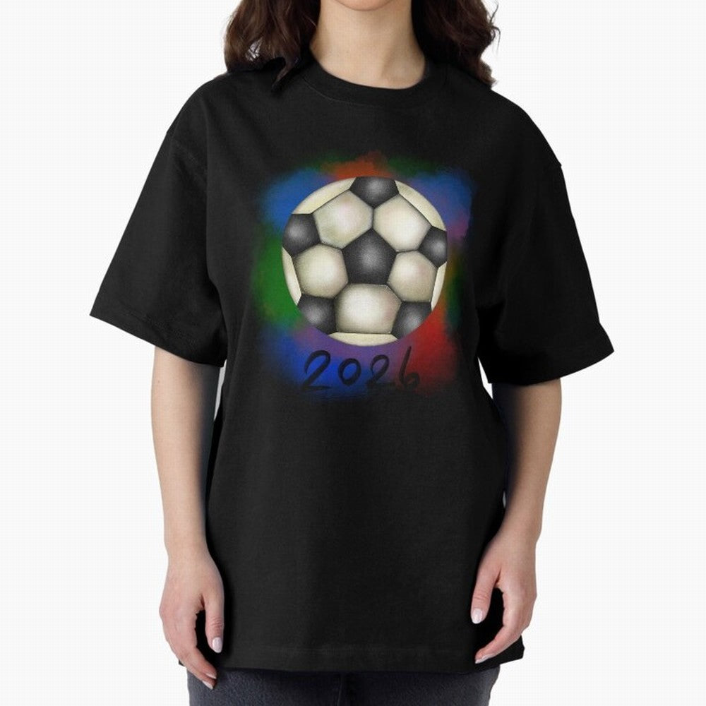 Football soccer Oversized T-Shirt Discover FIFA World Cup 2026 Group Stage Spirit, Highlighting Germany, Cristiano Ronaldo, Match Day Excitement, Supporter Culture, Golden Goals and Global Football Passion; Perfect for People Who Love Argentina,