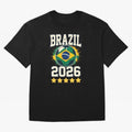 Brazil Soccer Football 2026 Oversized T-Shirt Experience the Global Stage of Match Day Hype around FIFA World Cup 2026 USA Canada Mexico, Mbappe, Portugal, Soccer Culture, Superstar Moments, National Team Dreams and Competitive Fire; Perfect for