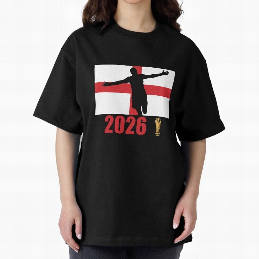 England World Cup 2026 T-Shirt_84815873 Oversized T-Shirt Bring World Football Passion into Match Day Hype around FIFA World Cup 2026 USA Canada Mexico, Cristiano Ronaldo, Haaland and CR7, France, Vintage Soccer Flavor, Modern Football Stars,