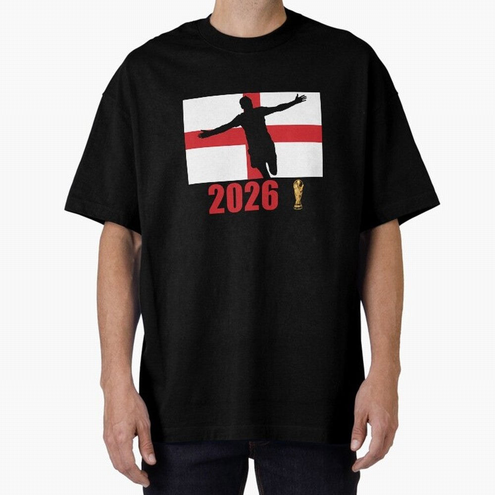 England World Cup 2026 T-Shirt_84815873 Oversized T-Shirt Bring World Football Passion into Match Day Hype around FIFA World Cup 2026 USA Canada Mexico, Cristiano Ronaldo, Haaland and CR7, France, Vintage Soccer Flavor, Modern Football Stars,