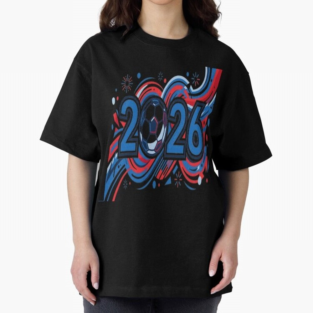 Football 2026 Oversized T-Shirt Stand Out with Spirit from the FIFA World Cup 2026 USA Canada Mexico Journey through Cristiano Ronaldo, Haaland and CR7 Highlights, Brazil, Portugal and Argentina Pride, Match Day Excitement, Supporter Culture,