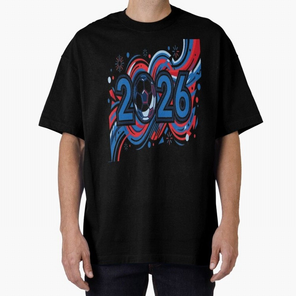 Football 2026 Oversized T-Shirt Stand Out with Spirit from the FIFA World Cup 2026 USA Canada Mexico Journey through Cristiano Ronaldo, Haaland and CR7 Highlights, Brazil, Portugal and Argentina Pride, Match Day Excitement, Supporter Culture,