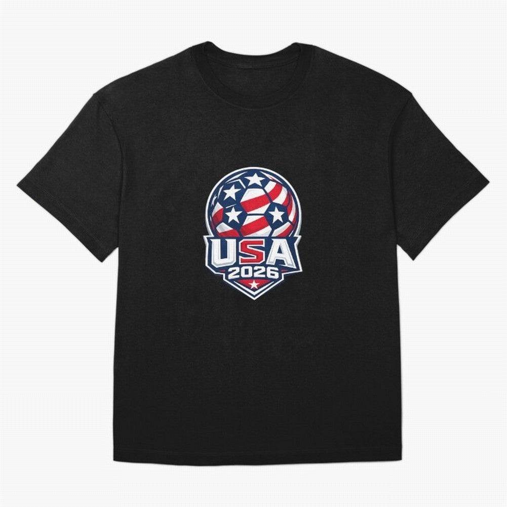 Usa 2026 World Cup - Star Spangled Soccer - American Host Fan Oversized T-Shirt Carry the Colors and Pride of Global Football Passion for FIFA World Cup 2026, Connected to Mbappe and Neymar, France and Portugal, Match Day Excitement, Supporter