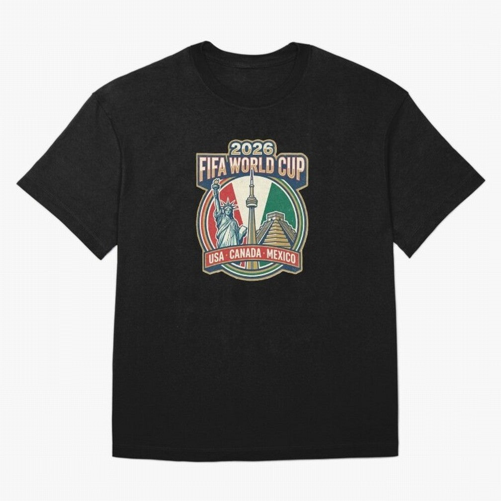 North America United Soccer 2026 Vintage Crest Oversized T-Shirt Show Love for Legendary Goals in FIFA World Cup 2026 for Fans of Messi, Neymar and Mbappe and Germany, Bringing Championship Spirit, Famous Goals, Roaring Crowds and International