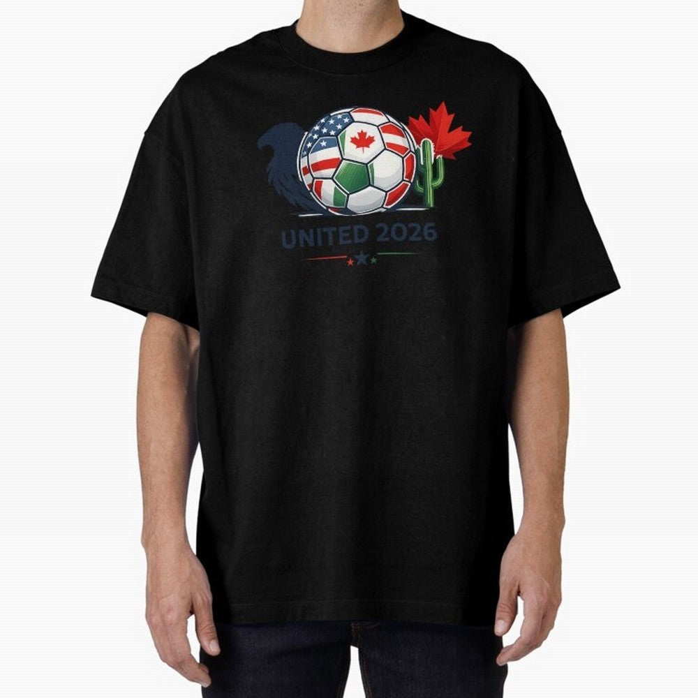 World Cup 2026 United Soccer Design Oversized T-Shirt Celebrate Every Goal in FIFA World Cup 2026 USA Canada Mexico Spirit, Capturing Spain and Netherlands, Neymar, Game Day Rituals, Football Legends, Country Pride and the Road to the Final; Ideal