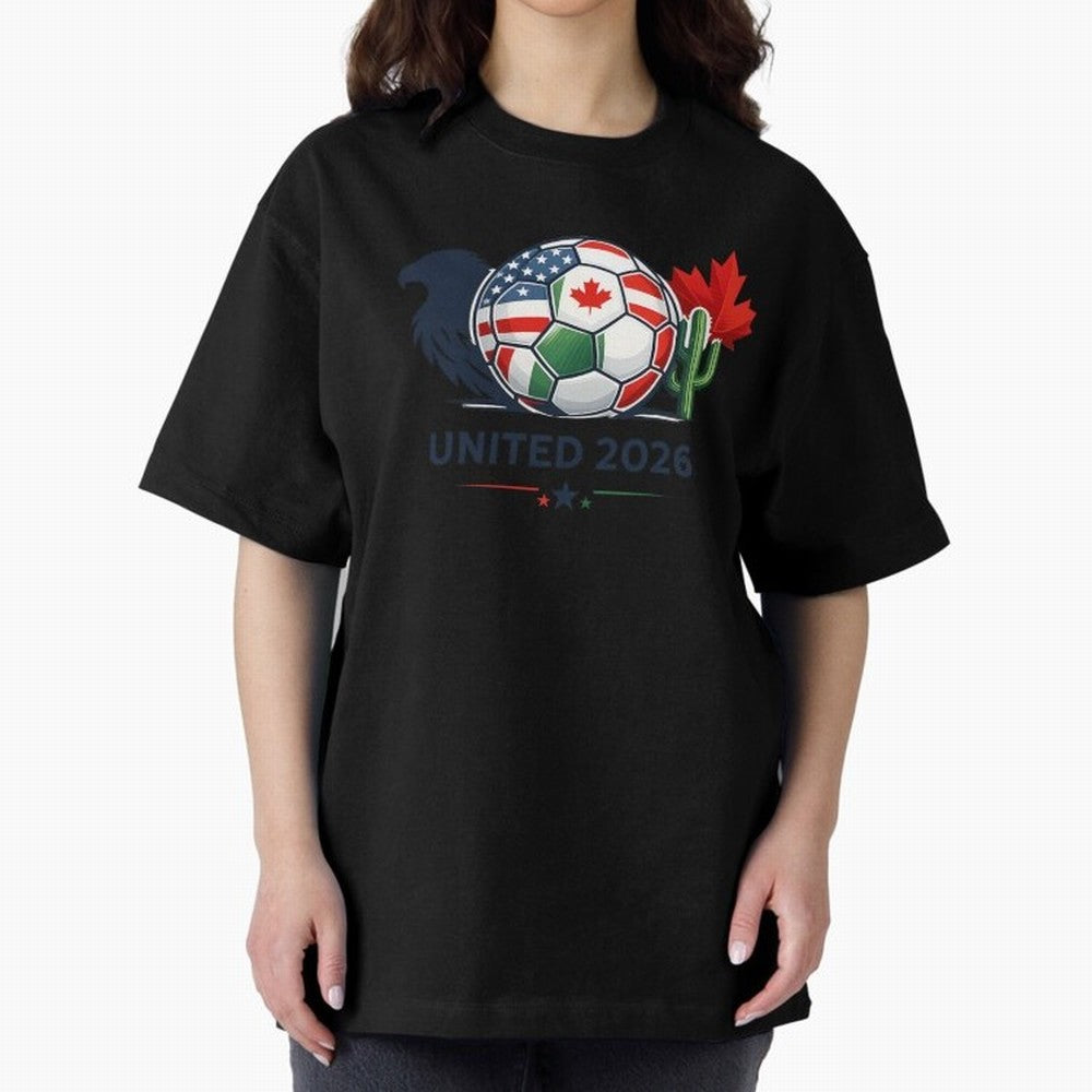 World Cup 2026 United Soccer Design Oversized T-Shirt Celebrate Every Goal in FIFA World Cup 2026 USA Canada Mexico Spirit, Capturing Spain and Netherlands, Neymar, Game Day Rituals, Football Legends, Country Pride and the Road to the Final; Ideal