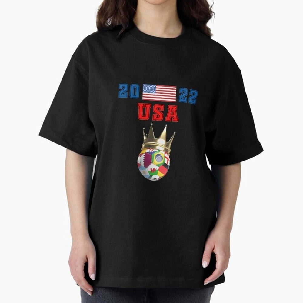 Usa World Cup Jersey 2022 Oversized T-Shirt Celebrate Classic Football Spirit in the FIFA World Cup 2026 Group Stage Journey through Haaland Highlights, Argentina, France and Brazil Pride, Worldwide Fan Energy, Dramatic Goals, Stadium Lights and