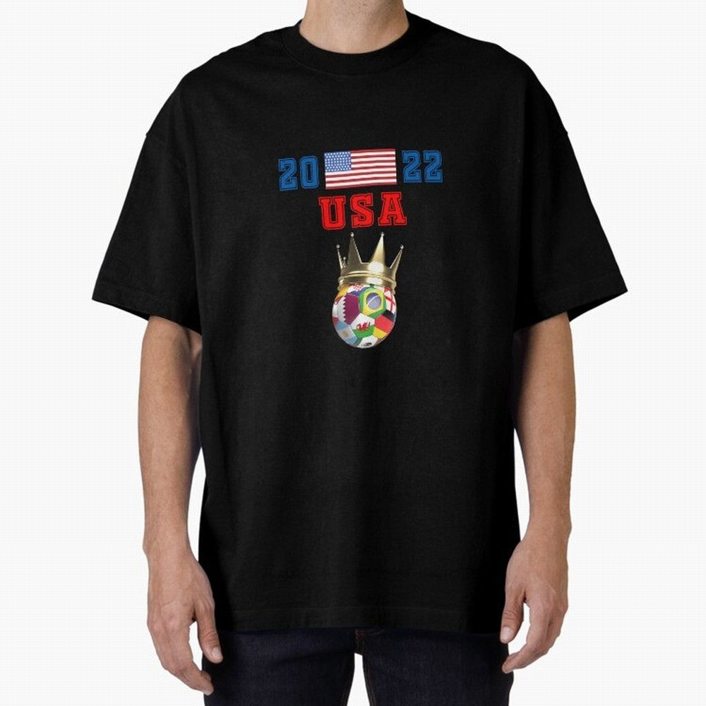 Usa World Cup Jersey 2022 Oversized T-Shirt Celebrate Classic Football Spirit in the FIFA World Cup 2026 Group Stage Journey through Haaland Highlights, Argentina, France and Brazil Pride, Worldwide Fan Energy, Dramatic Goals, Stadium Lights and