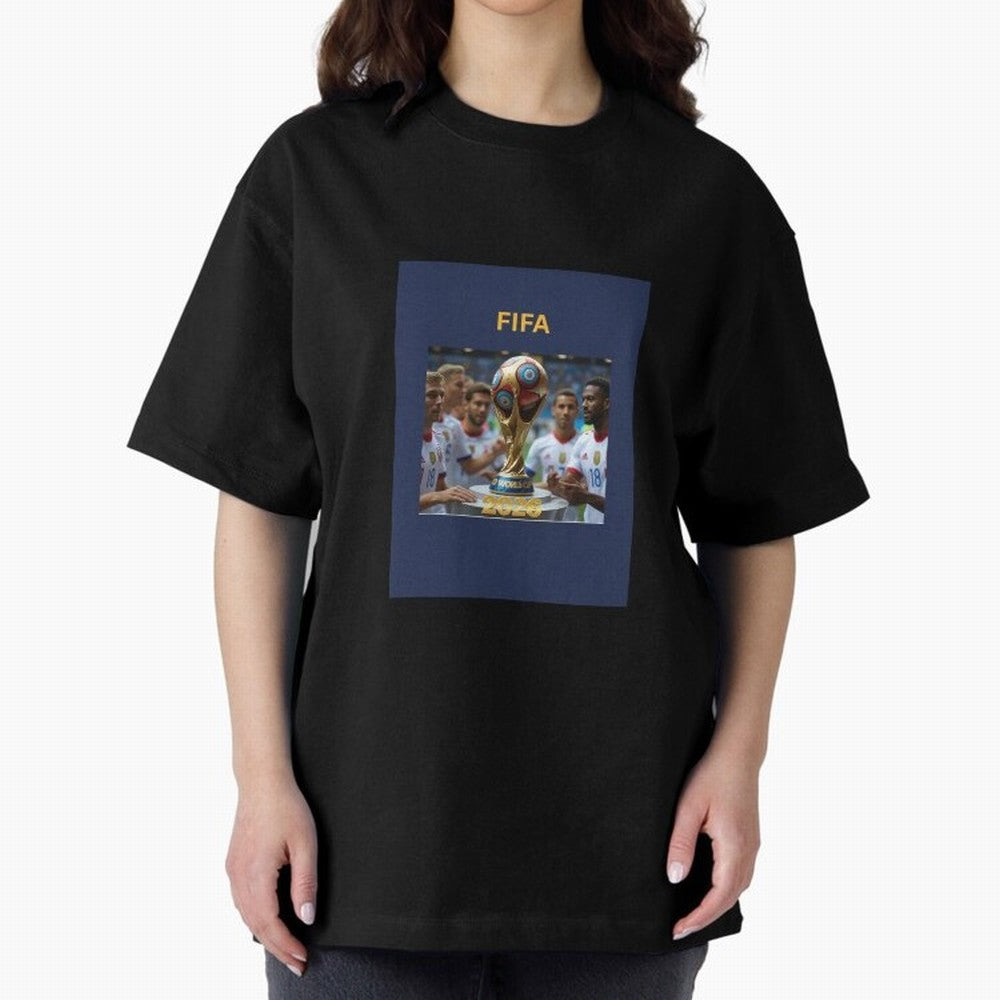 WORLD CUP FOOTBALL 2026 Oversized T-Shirt Join the Countdown to Match Day Hype around FIFA World Cup 2026, CR7, Spain, Supporter Pride, Iconic Celebrations, Legendary Names and Global Match Day Energy; Perfect for Fans, Collectors, Family