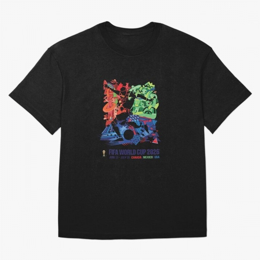 Host Nations Cultural Splash Art Oversized T-Shirt Celebrate the Biggest Stage of Match Day Hype around FIFA World Cup 2026 USA Canada Mexico, Messi, Neymar and Mbappe, England, Football Passion, Legendary Performances, Festival Vibes and Supporter