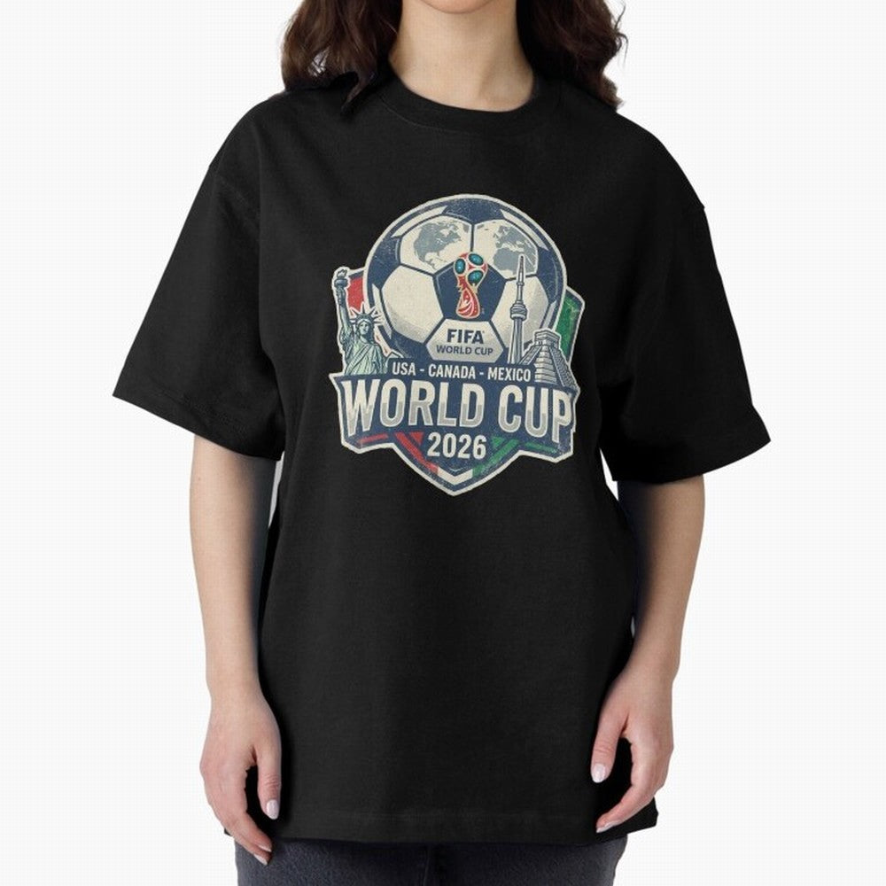 North America United Soccer 2026 Vintage Crest Oversized T-Shirt Turn Football Passion into Match Day Hype around FIFA World Cup 2026 Group Stage, Haaland and Mbappe, Spain, Football History, Final Match Energy, Crowd Noise and Once in a Lifetime