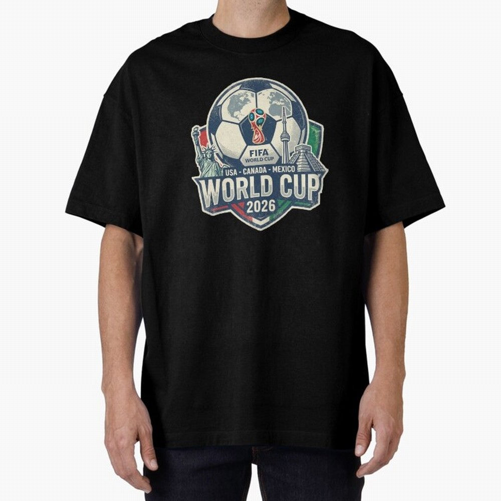 North America United Soccer 2026 Vintage Crest Oversized T-Shirt Turn Football Passion into Match Day Hype around FIFA World Cup 2026 Group Stage, Haaland and Mbappe, Spain, Football History, Final Match Energy, Crowd Noise and Once in a Lifetime