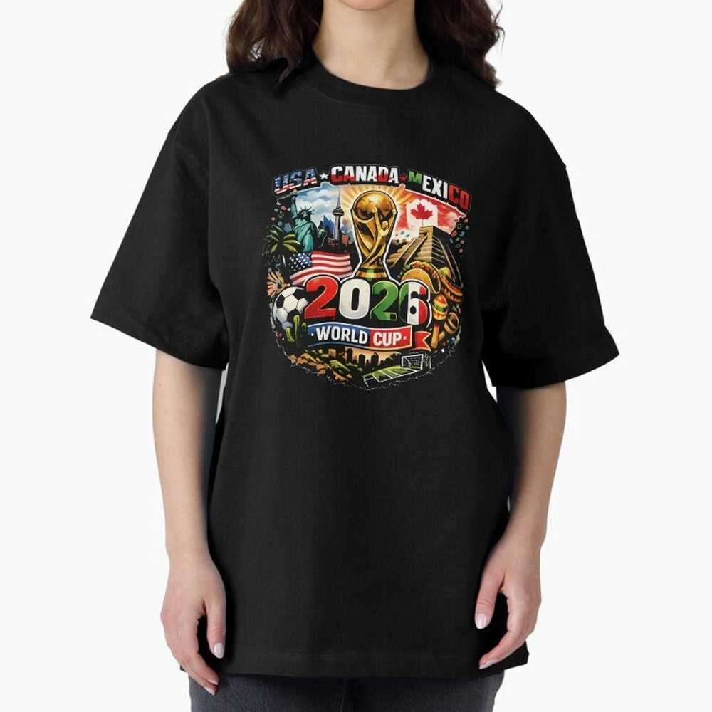 World Cup 2026 Funny Soccer Tournament 2026 T-Shirt_88656674 Oversized T-Shirt Back the Journey through Match Day Hype around FIFA World Cup 2026 Group Stage, Mbappe, France, Supporter Pride, Iconic Celebrations, Legendary Names and Global Match