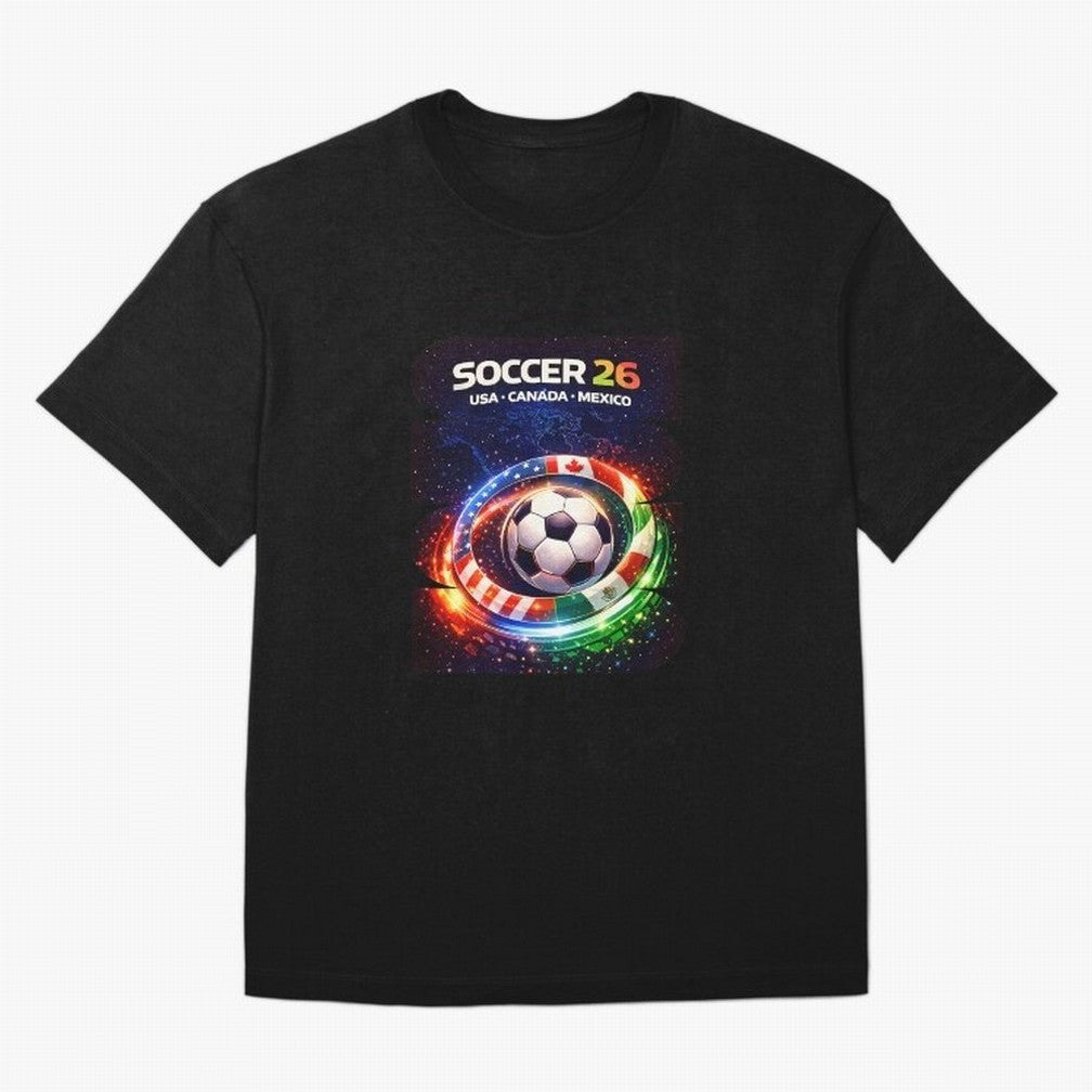 North America Soccer 2026 Soccer 26 Usa Canada Mexico Fan United 2026 Soccer Oversized T-Shirt Celebrate Supporters United by Global Football Passion for FIFA World Cup 2026 Group Stage, Highlighting Messi, CR7 and Mbappe, France and Portugal,