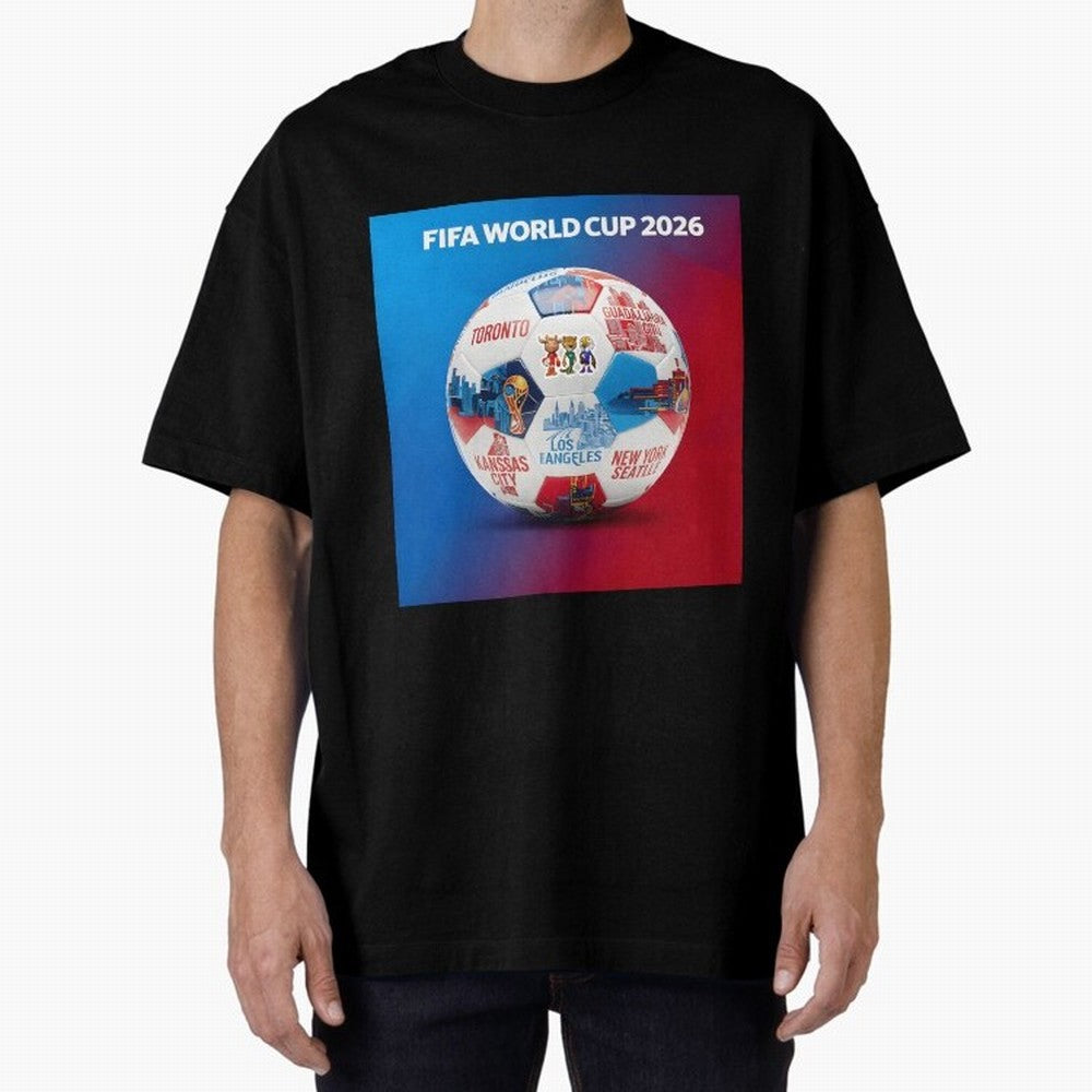 North America Football 2026 Oversized T-Shirt Carry FIFA World Cup 2026 Group Stage Spirit, Highlighting Portugal, Cristiano Ronaldo, Haaland and CR7, Tournament Hype, Historic Matchups, Family Viewing Parties and Global Sports Pride; Great for