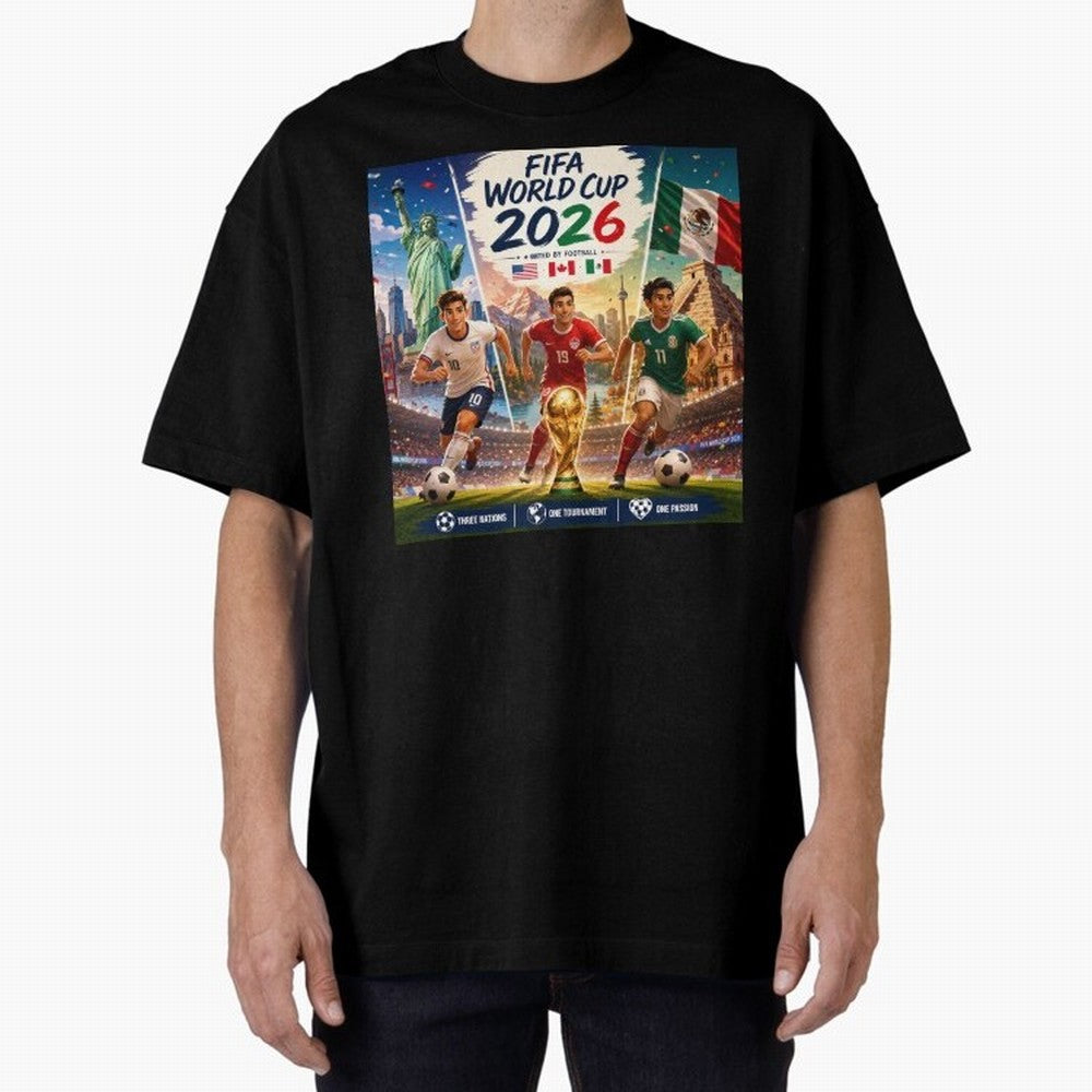 United by Football 2026 #football 2026 Oversized T-Shirt Enjoy the Biggest Football Party of FIFA World Cup 2026 Group Stage Made for Haaland, Netherlands Energy, Stadium Memories, Football Loyalty, International Chants and Championship Tradition;