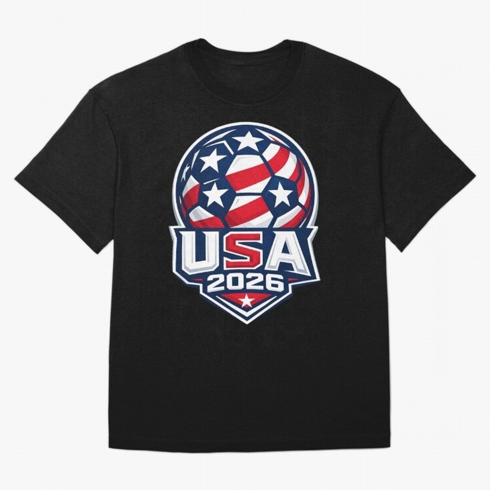 USA 2026 World Cup T-Shirt - Star Spangled Soccer Design - American Host Fan Tee Oversized T-Shirt Remember FIFA World Cup 2026 USA Canada Mexico Driven by Cristiano Ronaldo, Spain and Netherlands Energy, Stadium Memories, Football Loyalty,
