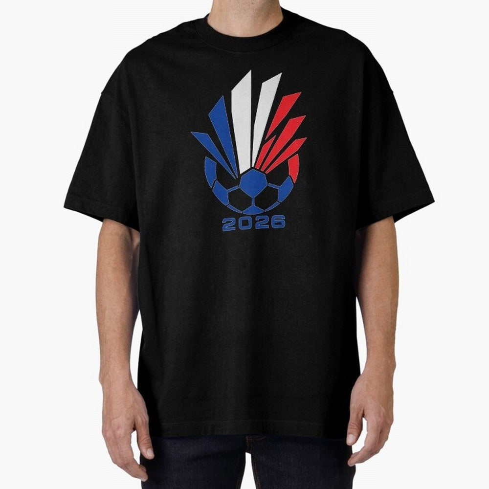France Soccer 2026 Tricolor Burst Emblem Oversized T-Shirt Join the Global Buzz around the FIFA World Cup 2026 Group Stage Journey through Neymar, Haaland and Cristiano Ronaldo Highlights, Portugal Pride, Stadium Chants, National Pride, Trophy