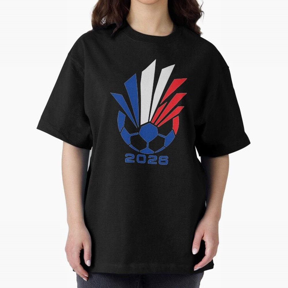 France Soccer 2026 Tricolor Burst Emblem Oversized T-Shirt Join the Global Buzz around the FIFA World Cup 2026 Group Stage Journey through Neymar, Haaland and Cristiano Ronaldo Highlights, Portugal Pride, Stadium Chants, National Pride, Trophy