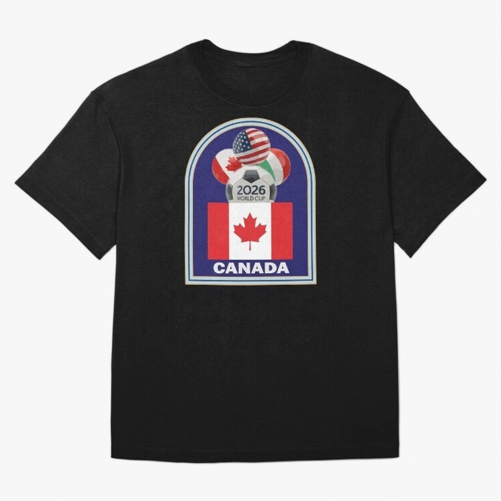 Canada 2026 Soccer T-shirt Oversized T-Shirt Show Match Day Excitement for FIFA World Cup 2026 USA Canada Mexico Spirit, Centered on Spain and Netherlands, Mbappe and Neymar, Classic Soccer Heritage, Championship Pressure, Fan Loyalty and