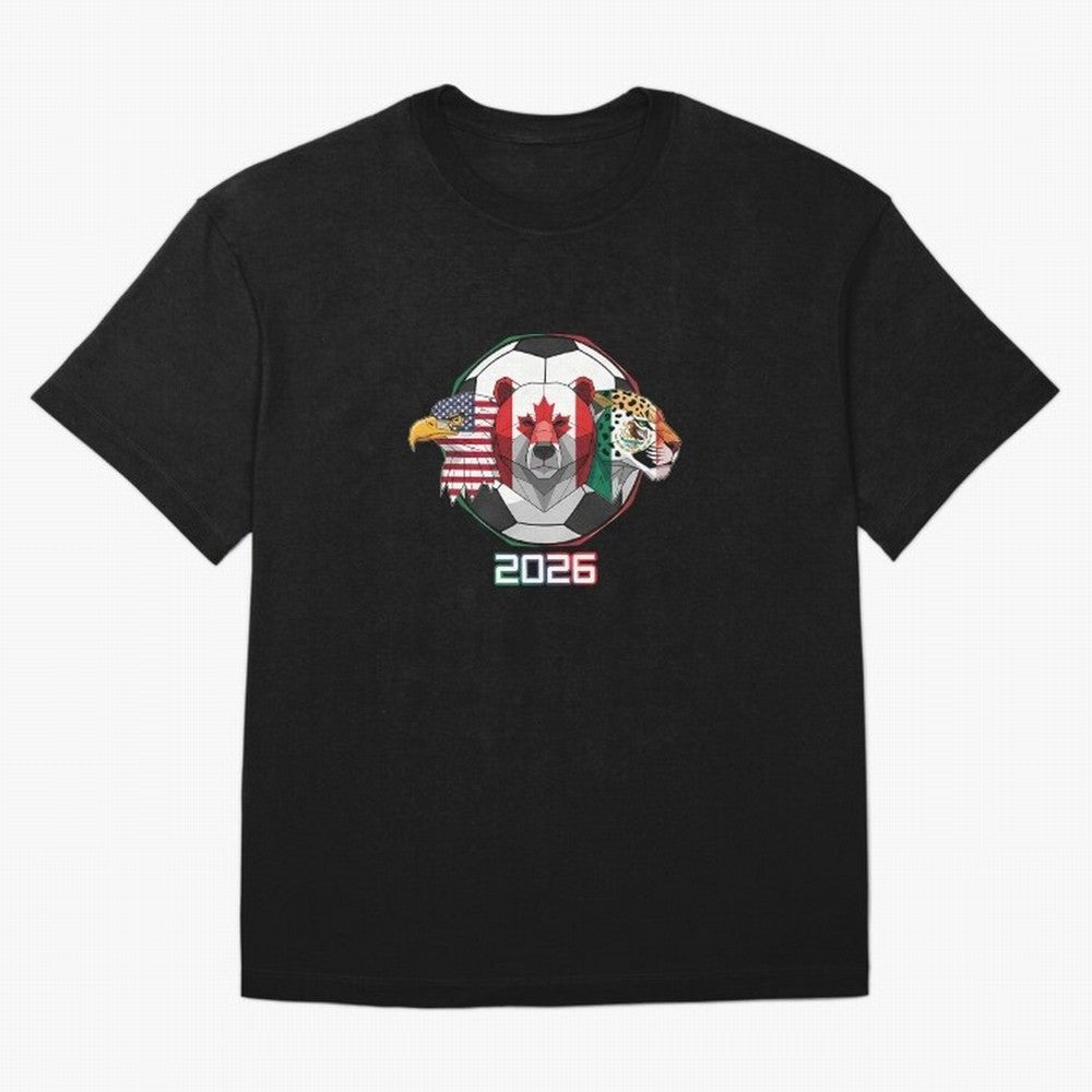 North American Soccer Animals 2026 Oversized T-Shirt Show Championship Spirit for FIFA World Cup 2026 Group Stage Featuring Mbappe, France Energy, Worldwide Fan Energy, Dramatic Goals, Stadium Lights and Championship Celebrations; Ideal for Fans