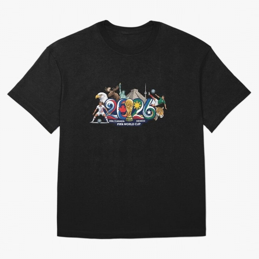 FIFA World Cup 2026 North America: USA Canada Mexico United Nations of Football Oversized T-Shirt Celebrate the Magic of Match Day Hype around FIFA World Cup 2026, CR7 and Messi, Portugal, Spain and Germany, Retro Football Energy, Iconic Rivalries,