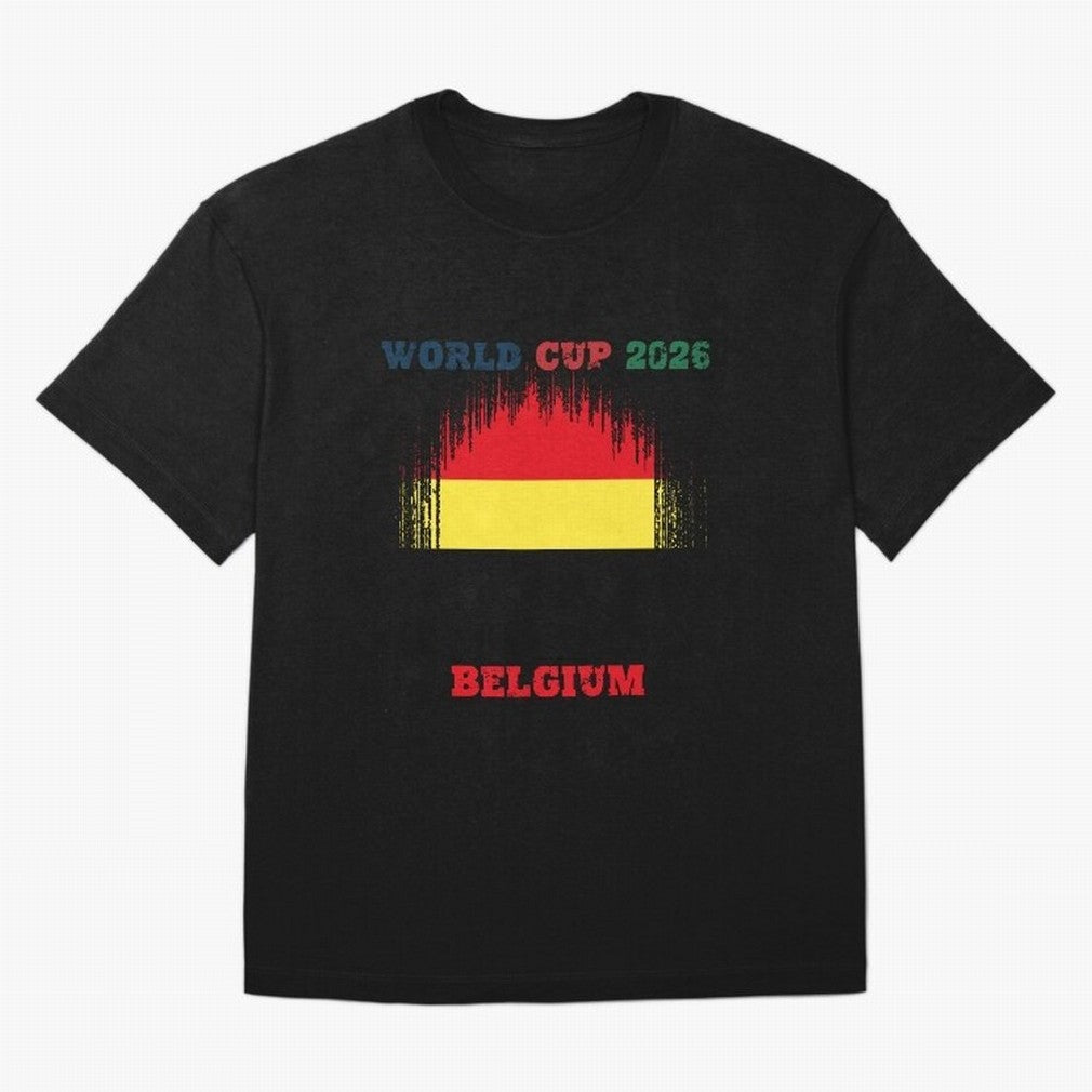 BELGIUM WORLD CUP 2026 Oversized T-Shirt Make Every Match About Global Football Passion for FIFA World Cup 2026, with Mbappe and Neymar, England, France and Netherlands, Championship Spirit, Famous Goals, Roaring Crowds and International Football