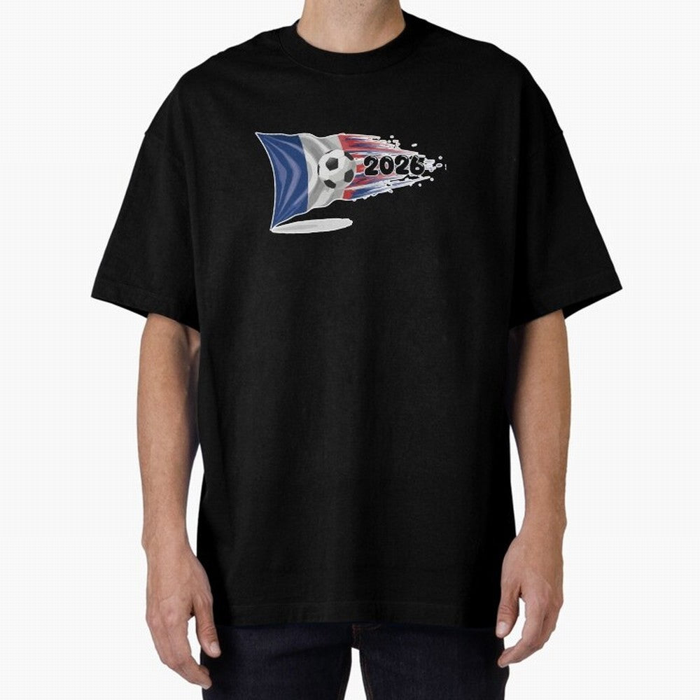 France Soccer 2026 Fan Tee: Bleu-Blanc-Rouge Flag Football Design | Perfect Gift for World Cup Fans! Oversized T-Shirt Capture Stadium Memories from FIFA World Cup 2026 USA Canada Mexico for Fans of Mbappe and England and Germany, Bringing