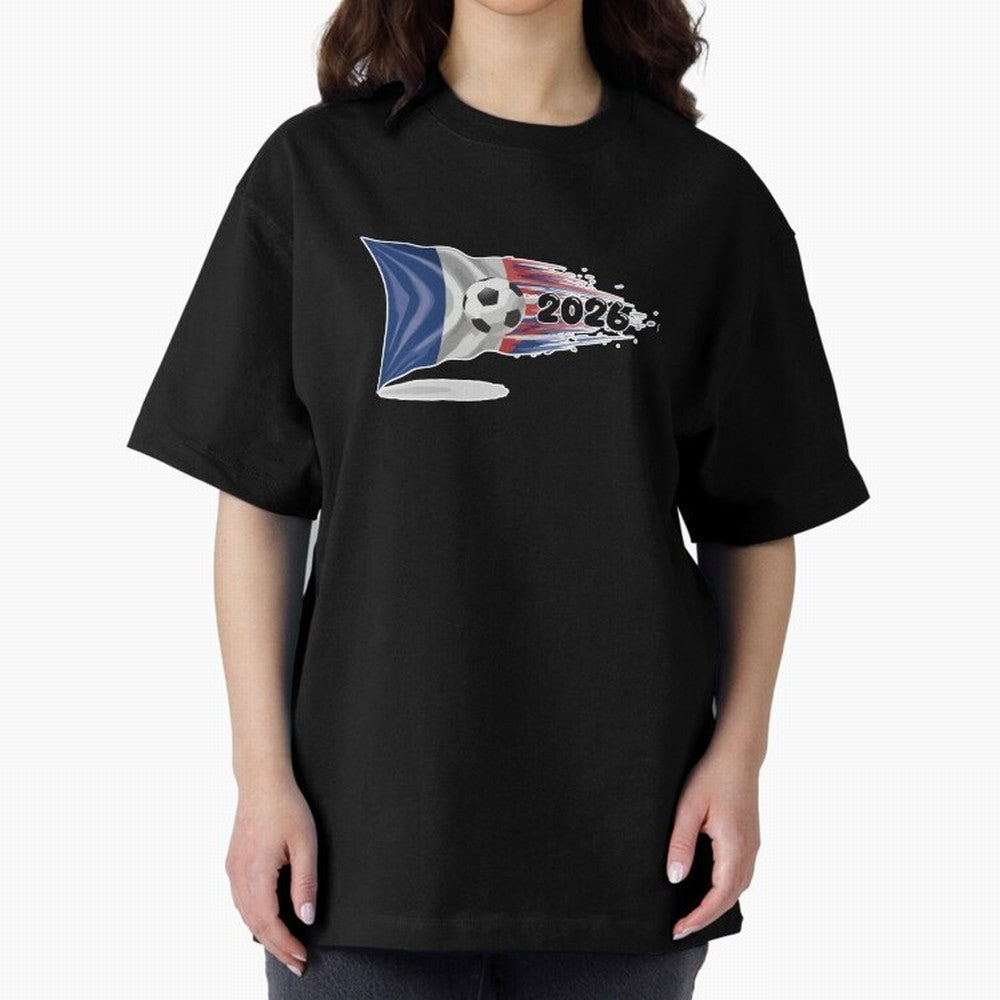 France Soccer 2026 Fan Tee: Bleu-Blanc-Rouge Flag Football Design | Perfect Gift for World Cup Fans! Oversized T-Shirt Capture Stadium Memories from FIFA World Cup 2026 USA Canada Mexico for Fans of Mbappe and England and Germany, Bringing