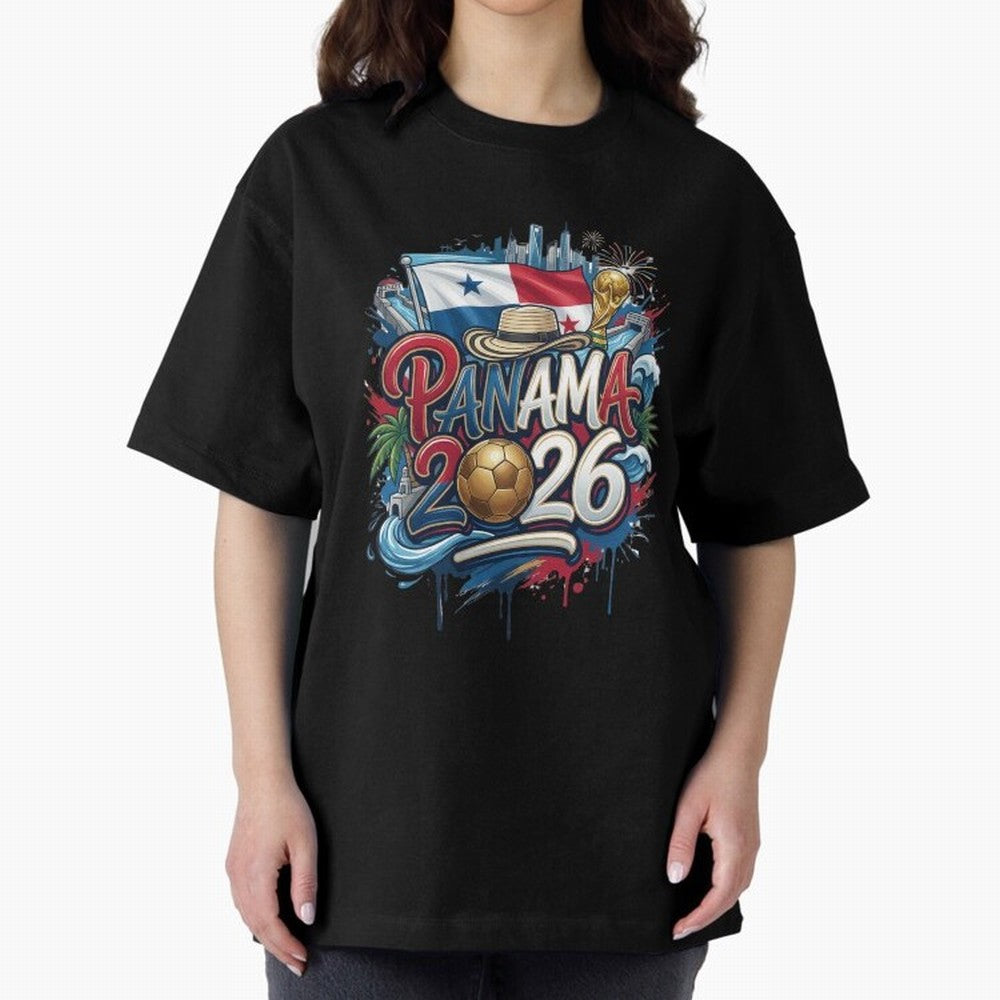 Panama World Cup 2026 Football Legacy Oversized T-Shirt Make Memories around FIFA World Cup 2026 USA Canada Mexico for Fans of Mbappe and Neymar and Spain and Netherlands, Bringing Stadium Chants, National Pride, Trophy Dreams and Unforgettable