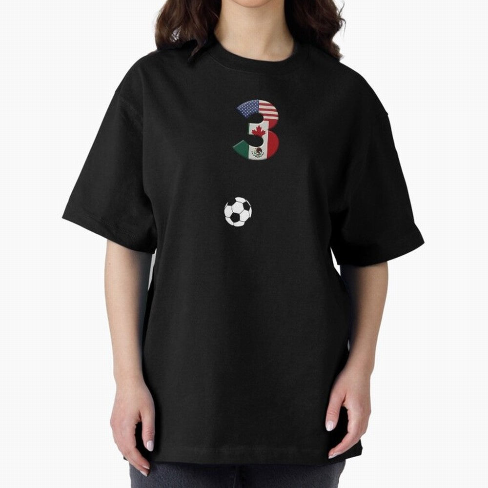 World Cup 2026 Host Nations Oversized T-Shirt Honor the Beautiful Game during FIFA World Cup 2026 USA Canada Mexico Spirit, Connected to Spain and Netherlands, Messi, CR7 and Mbappe, Global Supporter Spirit, Legendary Goals, National Colors and